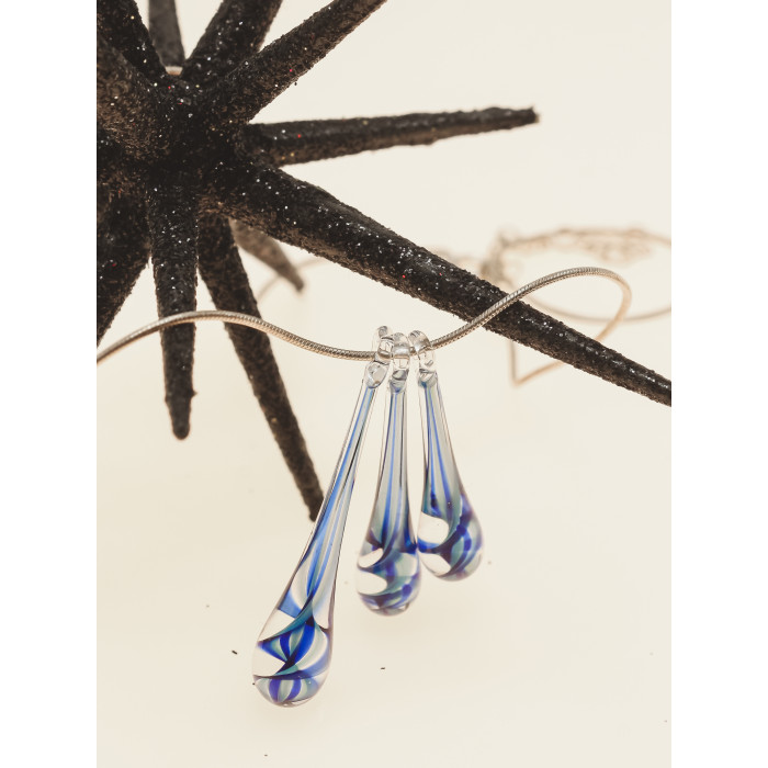 Sky Jewelry Серебряная цепочка с кулоном ювелирное стекло