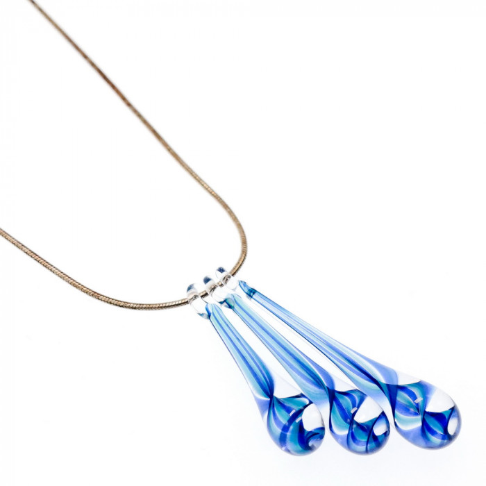 Sky Jewelry Серебряная цепочка с кулоном ювелирное стекло