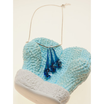 Sky Jewelry Серебряная цепочка с кулоном ювелирное стекло