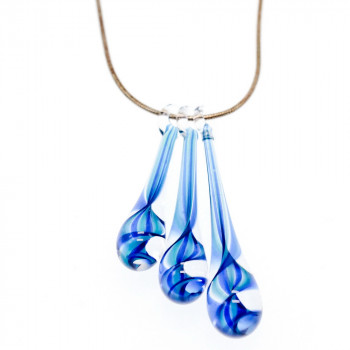 Sky Jewelry Серебряная цепочка с кулоном ювелирное стекло