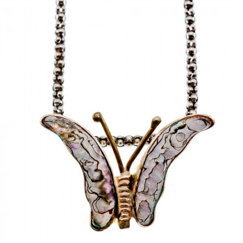 Sky Jewelry Серебряная цепочка с кулоном галиотис Бабочка