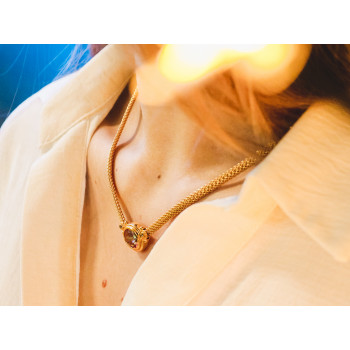 Sky Jewelry Серебряное ожерелье в позолоте с камнем Мистик Топаз