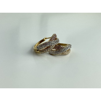 Sky Jewelry Серебряные серьги в позолоте 925 проба с фианитами