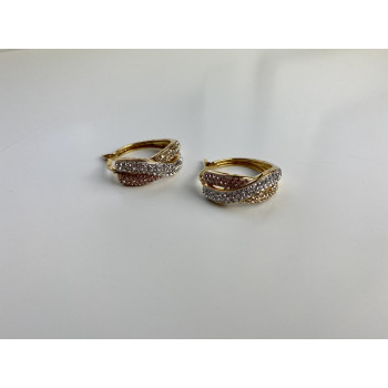 Sky Jewelry Серебряные серьги в позолоте 925 проба с фианитами