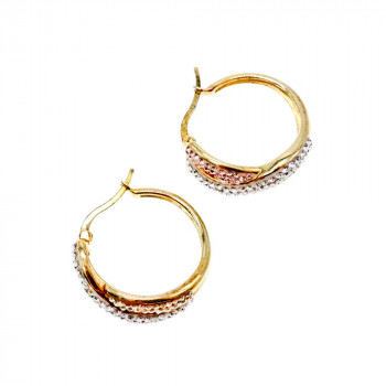 Sky Jewelry Серебряные серьги в позолоте 925 проба с фианитами