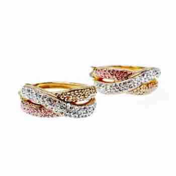 Sky Jewelry Серебряные серьги в позолоте 925 проба с фианитами