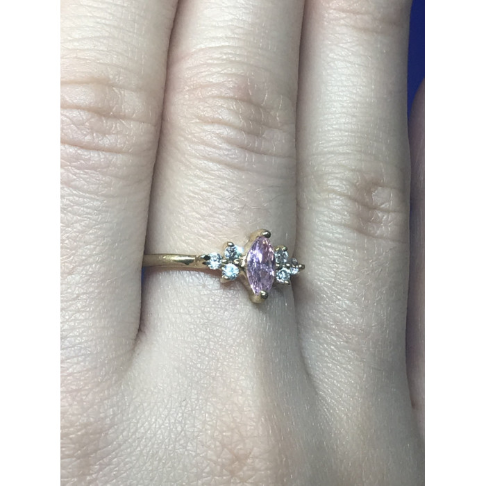 Sky Jewelry Серебряное кольцо (позолота) с фианитами