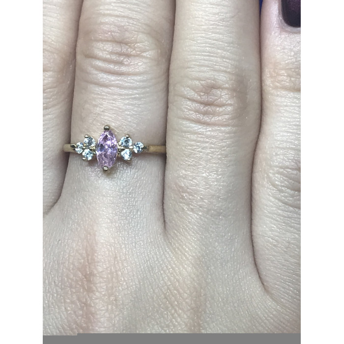 Sky Jewelry Серебряное кольцо (позолота) с фианитами