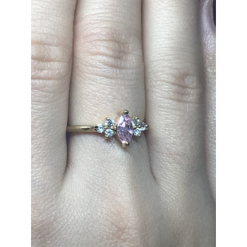 Sky Jewelry Серебряное кольцо (позолота) с фианитами