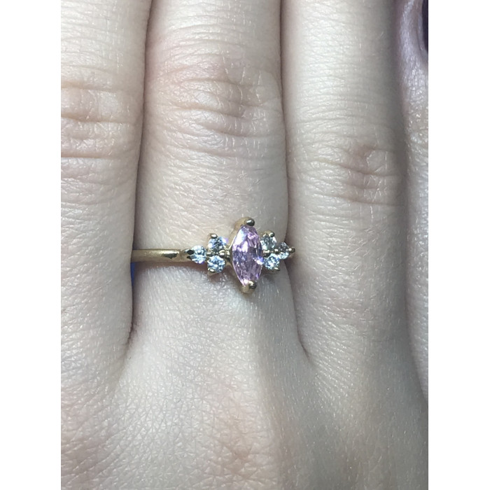 Sky Jewelry Серебряное кольцо (позолота) с фианитами