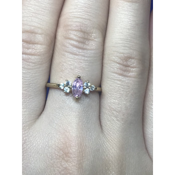 Sky Jewelry Серебряное кольцо (позолота) с фианитами