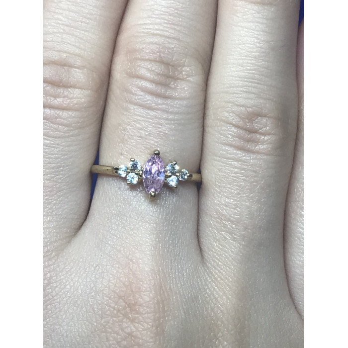 Sky Jewelry Серебряное кольцо (позолота) с фианитами