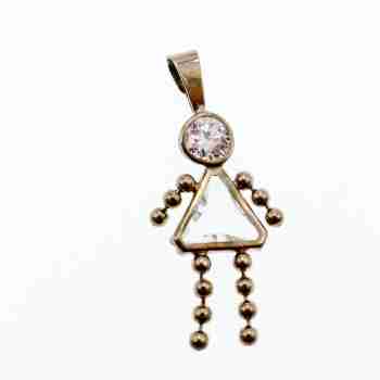 Sky Jewelry Серебряная цепочка с кулоном фианиты Девочка