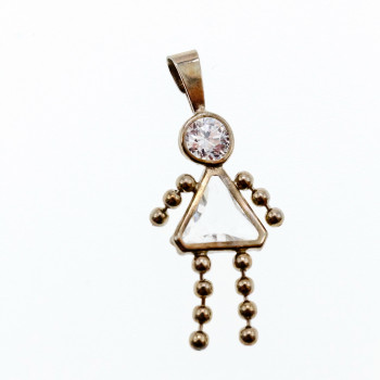 Sky Jewelry Серебряная цепочка с кулоном фианиты Девочка