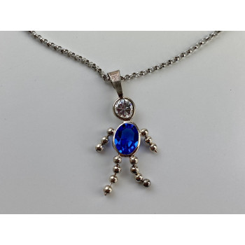 Sky Jewelry Серебряная цепочка с кулоном фианиты Изображение человека