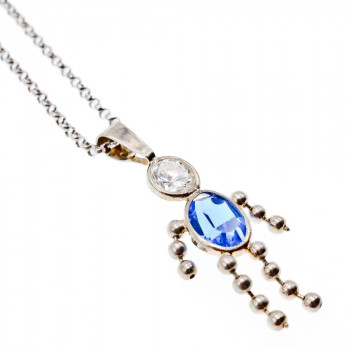 Sky Jewelry Серебряная цепочка с кулоном фианиты Изображение человека