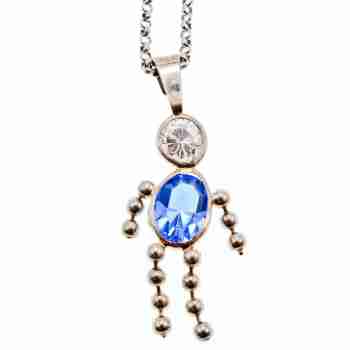 Sky Jewelry Серебряная цепочка с кулоном фианиты Изображение человека