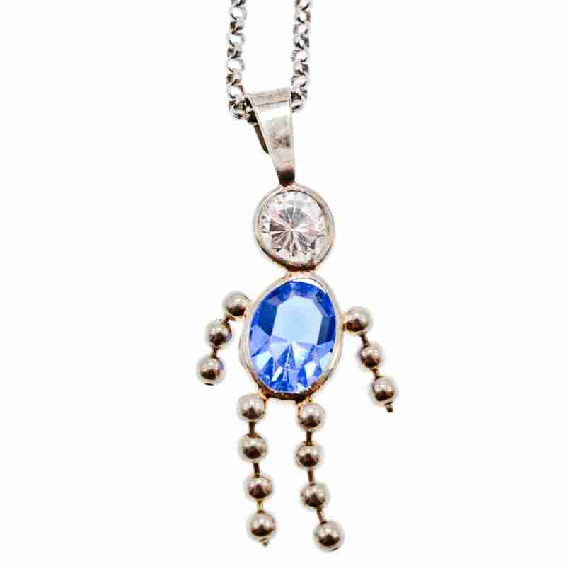 Sky Jewelry Серебряная цепочка с кулоном фианиты Изображение человека