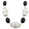 Sky Jewelry Серебряное ожерелье с черным ониксом