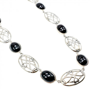 Sky Jewelry Серебряное ожерелье с черным ониксом