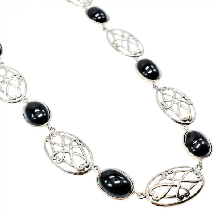 Sky Jewelry Серебряное ожерелье с черным ониксом