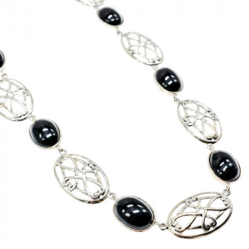 Sky Jewelry Серебряное ожерелье с черным ониксом