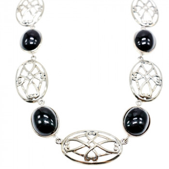 Sky Jewelry Серебряное ожерелье с черным ониксом