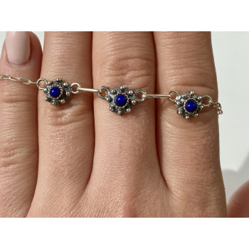 Sky Jewelry Серебряное ожерелье с синим агатом