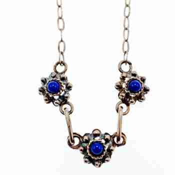 Sky Jewelry Серебряное ожерелье с синим агатом