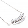 Sky Jewelry Серебряное ожерелье с фианитами Лист