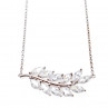 Sky Jewelry Серебряное ожерелье с фианитами Лист