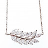 Sky Jewelry Серебряное ожерелье с фианитами Лист