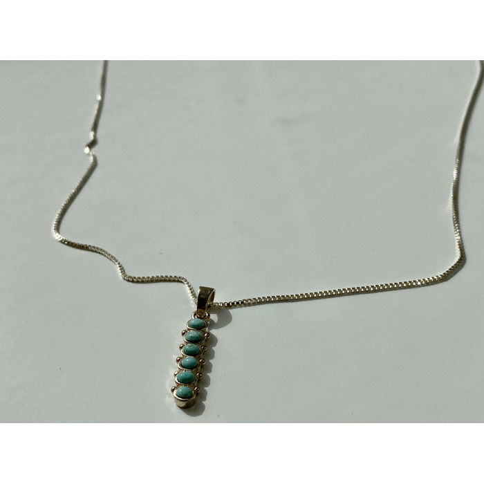 Sky Jewelry Серебряная цепочка с кулоном Бирюза Италия