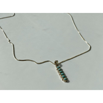 Sky Jewelry Серебряная цепочка с кулоном Бирюза Италия