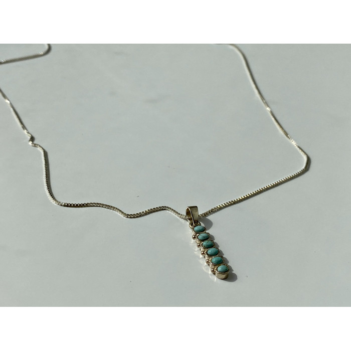 Sky Jewelry Серебряная цепочка с кулоном Бирюза Италия