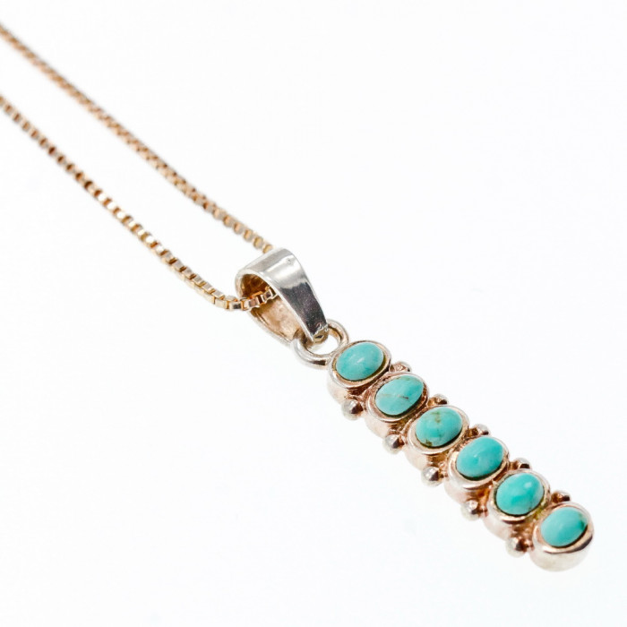 Sky Jewelry Серебряная цепочка с кулоном Бирюза Италия