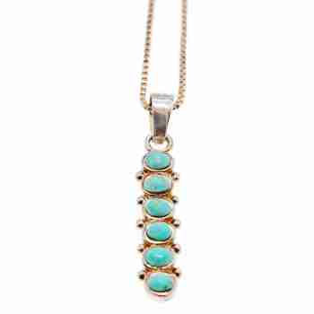 Sky Jewelry Серебряная цепочка с кулоном Бирюза Италия