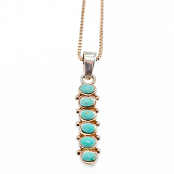 Sky Jewelry Серебряная цепочка с кулоном Бирюза Италия