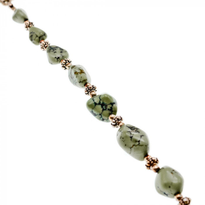 Sky Jewelry Серебряный браслет с зеленым агатом