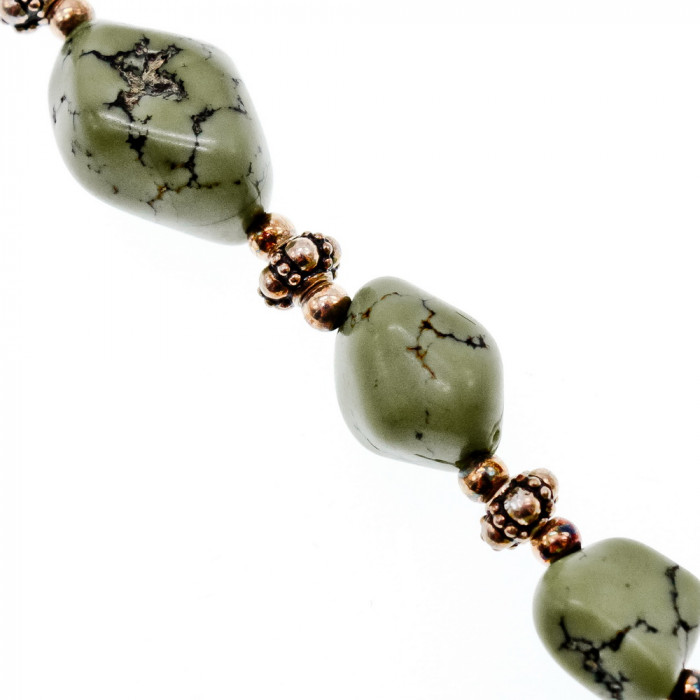 Sky Jewelry Серебряный браслет с зеленым агатом