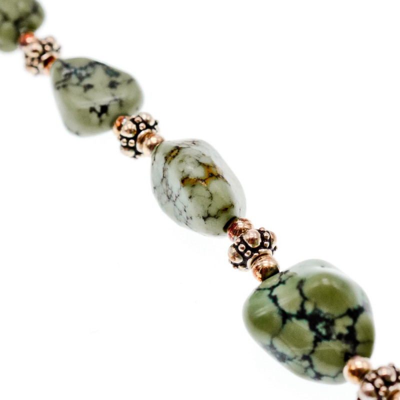 Sky Jewelry Серебряный браслет с зеленым агатом