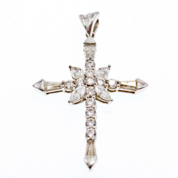 Sky Jewelry Серебряный крестик 925 проба с фианитами