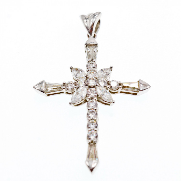 Sky Jewelry Серебряный крестик 925 проба с фианитами