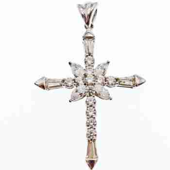 Sky Jewelry Серебряный крестик 925 проба с фианитами