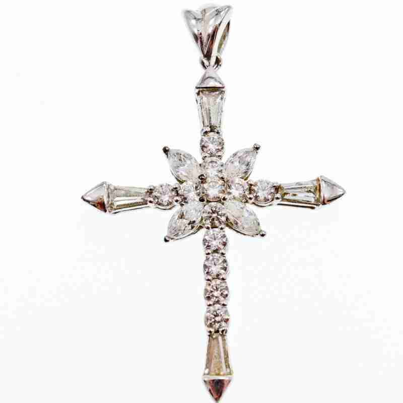 Sky Jewelry Серебряный крестик 925 проба с фианитами