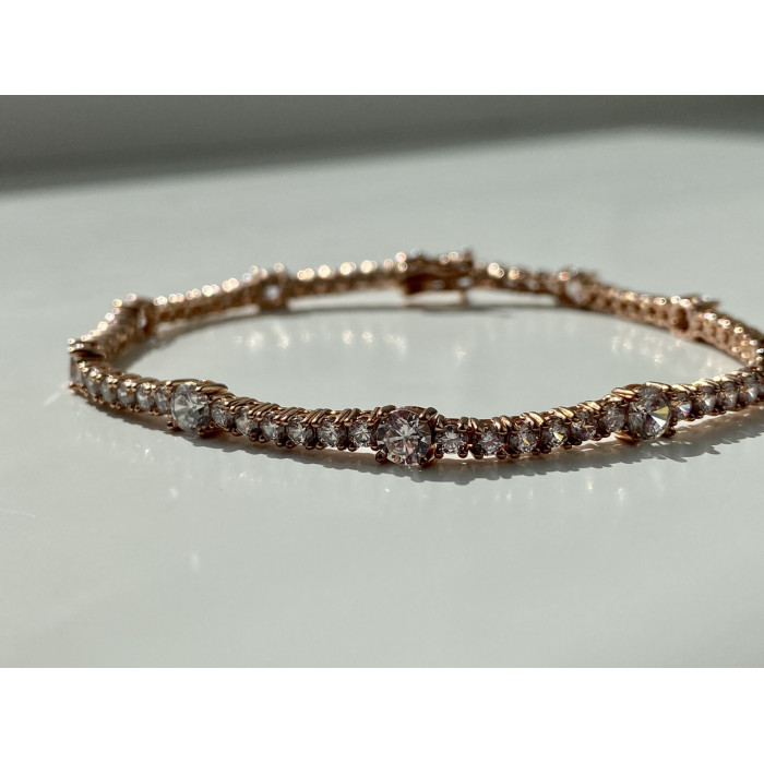 Sky Jewelry Серебряный Браслет в позолоте 925 пробы с Фианитами