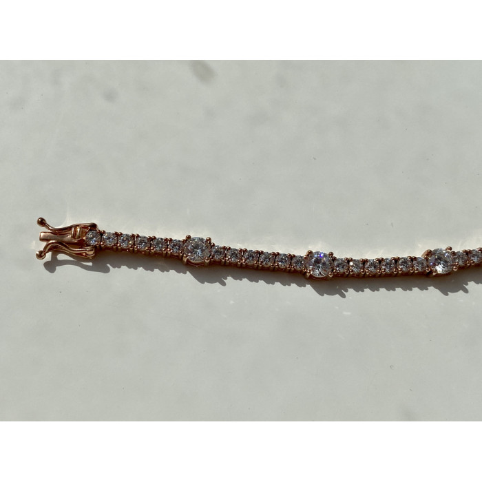 Sky Jewelry Серебряный Браслет в позолоте 925 пробы с Фианитами