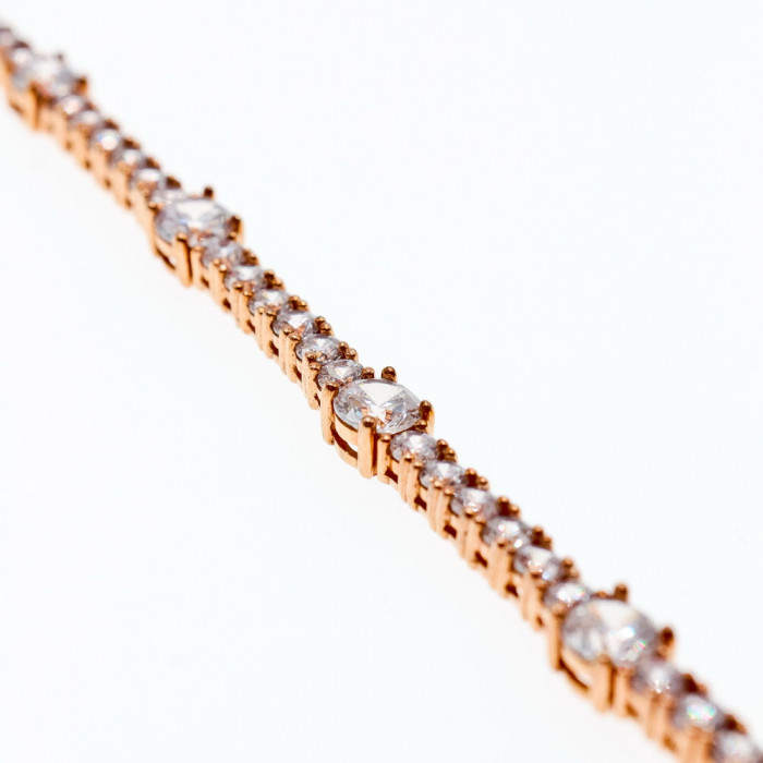 Sky Jewelry Серебряный Браслет в позолоте 925 пробы с Фианитами