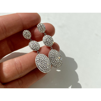 Sky Jewelry Серебряные серьги 925 проба с фианитами Совершенство