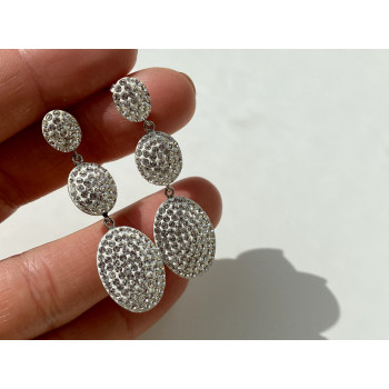 Sky Jewelry Серебряные серьги 925 проба с фианитами Совершенство